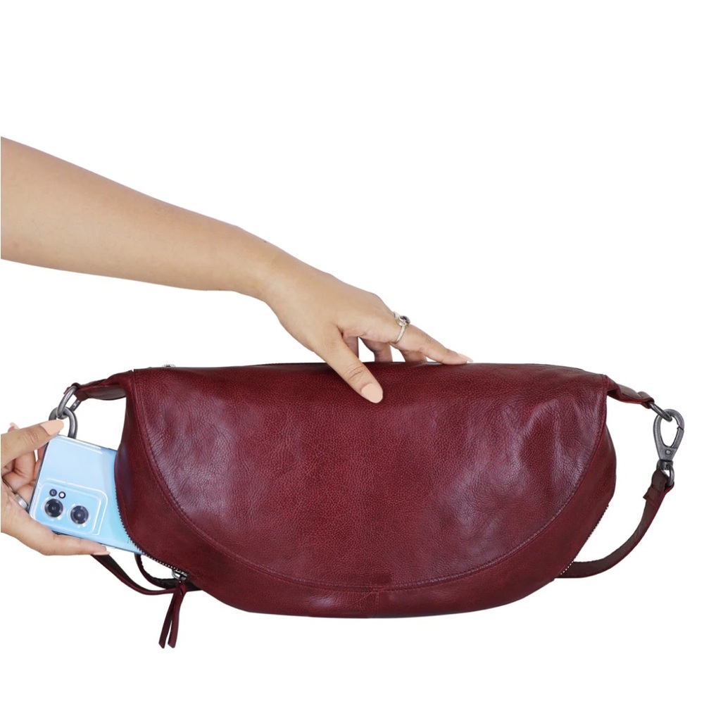 latico Burgundy Leather Crossbody Bag - Picture 6 of 7